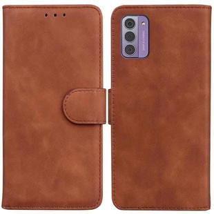For Nokia G42 Skin Feel Pure Color Flip Leather Phone Case(Brown)