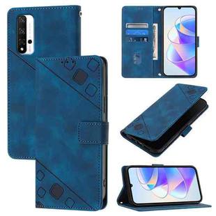 For Honor 20 / 20 Pro / 20s Skin-feel Embossed Leather Phone Case(Blue)