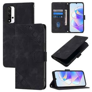 For Honor 20 / 20 Pro / 20s Skin-feel Embossed Leather Phone Case(Black)