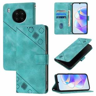 For Honor 50 Lite Skin-feel Embossed Leather Phone Case(Green)