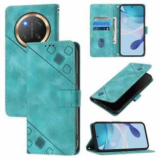 For Honor X9c 5G Global Skin-feel Embossed Leather Phone Case(Green)