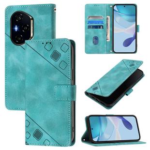 For Honor 400 Skin-feel Embossed Leather Phone Case(Green)