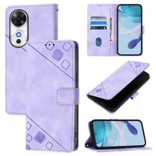 For Honor Play 60 5G Skin-feel Embossed Leather Phone Case(Light Purple)