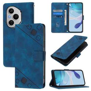 For Honor 400 Pro 5G Global Skin-feel Embossed Leather Phone Case(Blue)