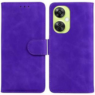 For OnePlus Nord CE 3 Lite/Nord N30 Skin Feel Pure Color Flip Leather Phone Case(Purple)