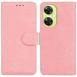 For OnePlus Nord CE 3 Lite/Nord N30 Skin Feel Pure Color Flip Leather Phone Case(Pink)