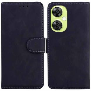 For OnePlus Nord CE 3 Lite/Nord N30 Skin Feel Pure Color Flip Leather Phone Case(Black)