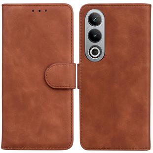 For OnePlus Nord CE4 5G Skin Feel Pure Color Flip Leather Phone Case(Brown)