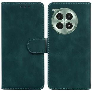 For OnePlus Ace 3 Pro Skin Feel Pure Color Flip Leather Phone Case(Green)