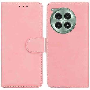 For OnePlus Ace 3 Pro Skin Feel Pure Color Flip Leather Phone Case(Pink)