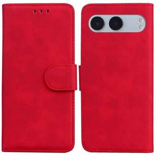 For OnePlus Nord 4 Skin Feel Pure Color Flip Leather Phone Case(Red)