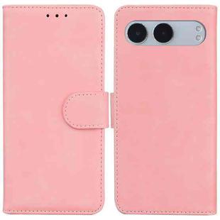 For OnePlus Nord 4 Skin Feel Pure Color Flip Leather Phone Case(Pink)