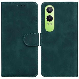 For OnePlus Nord CE4 Lite Skin Feel Pure Color Flip Leather Phone Case(Green)