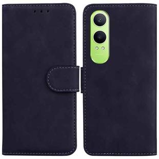 For OnePlus Nord CE4 Lite Skin Feel Pure Color Flip Leather Phone Case(Black)