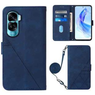 For Honor 90 Lite Crossbody 3D Embossed Flip Leather Phone Case(Blue)