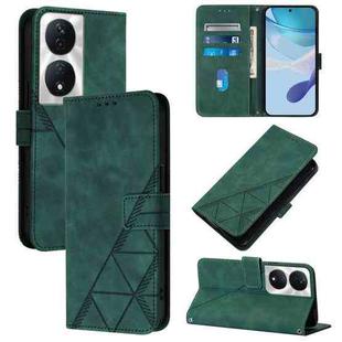 For Honor Play 50 Plus Crossbody 3D Embossed Flip Leather Phone Case(Dark Green)
