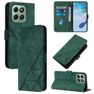 For Honor X6b Crossbody 3D Embossed Flip Leather Phone Case(Dark Green)