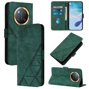 For Honor X9C 5G Global Crossbody 3D Embossed Flip Leather Phone Case(Dark Green)