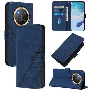 For Honor X9C 5G Global Crossbody 3D Embossed Flip Leather Phone Case(Blue)