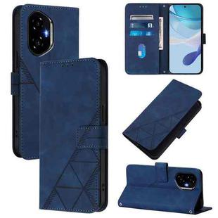 For Honor 300 Crossbody 3D Embossed Flip Leather Phone Case(Blue)