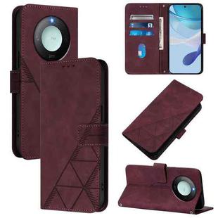 For Honor X9C Smart Global Crossbody 3D Embossed Flip Leather Phone Case(Wine Red)