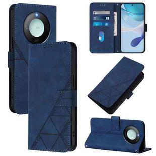 For Honor X9C Smart Global Crossbody 3D Embossed Flip Leather Phone Case(Blue)