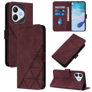For Honor 400 Lite Crossbody 3D Embossed Flip Leather Phone Case(Wine Red)