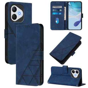 For Honor 400 Lite Global Crossbody 3D Embossed Flip Leather Phone Case(Blue)