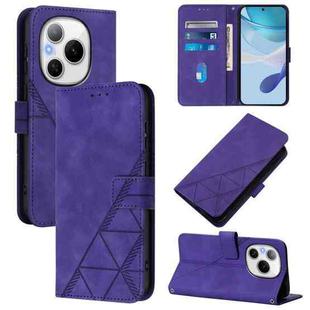 For Honor Power 5G Crossbody 3D Embossed Flip Leather Phone Case(Purple)