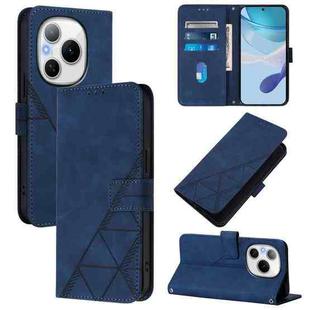 For Honor Power 5G Crossbody 3D Embossed Flip Leather Phone Case(Blue)