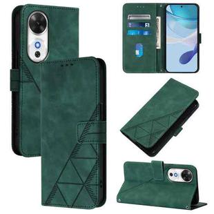 For Honor Play 60 5G Crossbody 3D Embossed Flip Leather Phone Case(Dark Green)