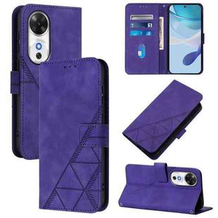 For Honor Play 60 5G Crossbody 3D Embossed Flip Leather Phone Case(Purple)