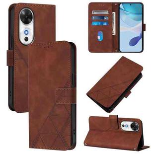 For Honor Play 60 5G Crossbody 3D Embossed Flip Leather Phone Case(Brown)