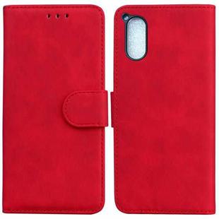 For Sony Xperia 5 V Skin Feel Pure Color Flip Leather Phone Case(Red)