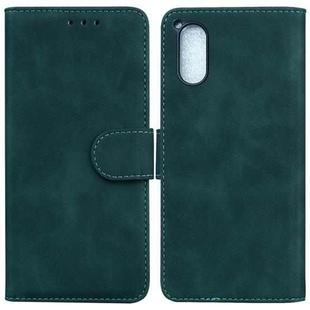 For Sony Xperia 5 V Skin Feel Pure Color Flip Leather Phone Case(Green)