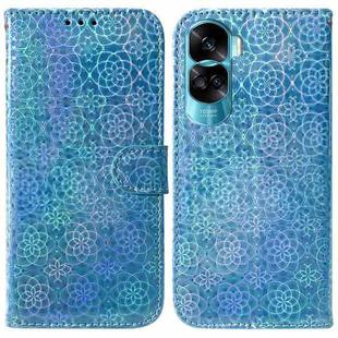 For Honor 90 Lite Colorful Magnetic Buckle Leather Phone Case(Blue)