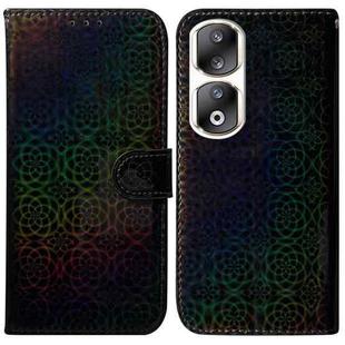 For Honor 90 Pro Colorful Magnetic Buckle Leather Phone Case(Black)