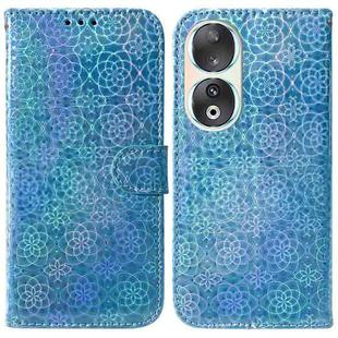 For Honor 90 Colorful Magnetic Buckle Leather Phone Case(Blue)