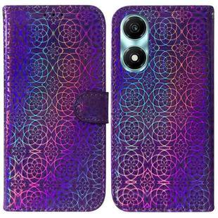 For Honor X5 Plus / Play 40C Colorful Magnetic Buckle Leather Phone Case(Purple)