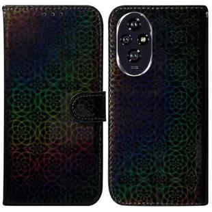 For Honor 200 5G Colorful Magnetic Buckle Leather Phone Case(Black)