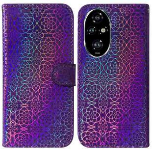 For Honor 200 Pro 5G Colorful Magnetic Buckle Leather Phone Case(Purple)