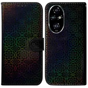For Honor 200 Pro 5G Colorful Magnetic Buckle Leather Phone Case(Black)