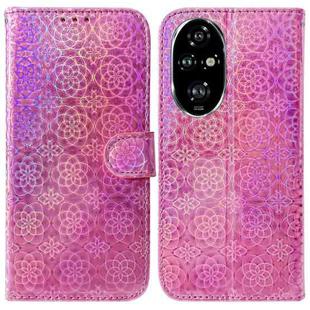 For Honor 200 Pro 5G Colorful Magnetic Buckle Leather Phone Case(Pink)