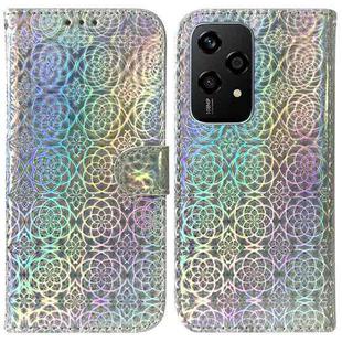 For Honor 200 Lite Global Colorful Magnetic Buckle Leather Phone Case(Silver)