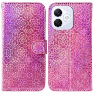 For Honor X60i Colorful Magnetic Buckle Leather Phone Case(Pink)