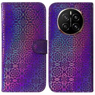 For Honor Magic7 Colorful Magnetic Buckle Leather Phone Case(Purple)