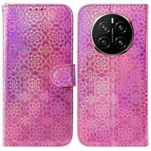 For Honor Magic7 Colorful Magnetic Buckle Leather Phone Case(Pink)