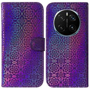 For Honor Magic7 Pro Colorful Magnetic Buckle Leather Phone Case(Purple)