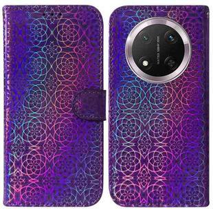 For Honor X9c Colorful Magnetic Buckle Leather Phone Case(Purple)