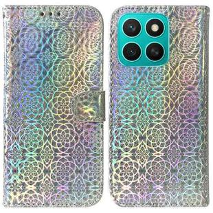 For Honor X8c 4G Colorful Magnetic Buckle Leather Phone Case(Silver)
